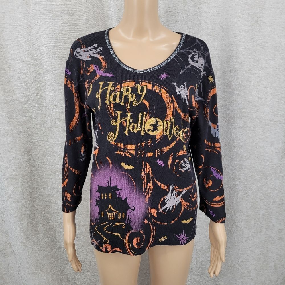 Cactus Bay Y2K Happy Halloween Graphic Sweater Spooky